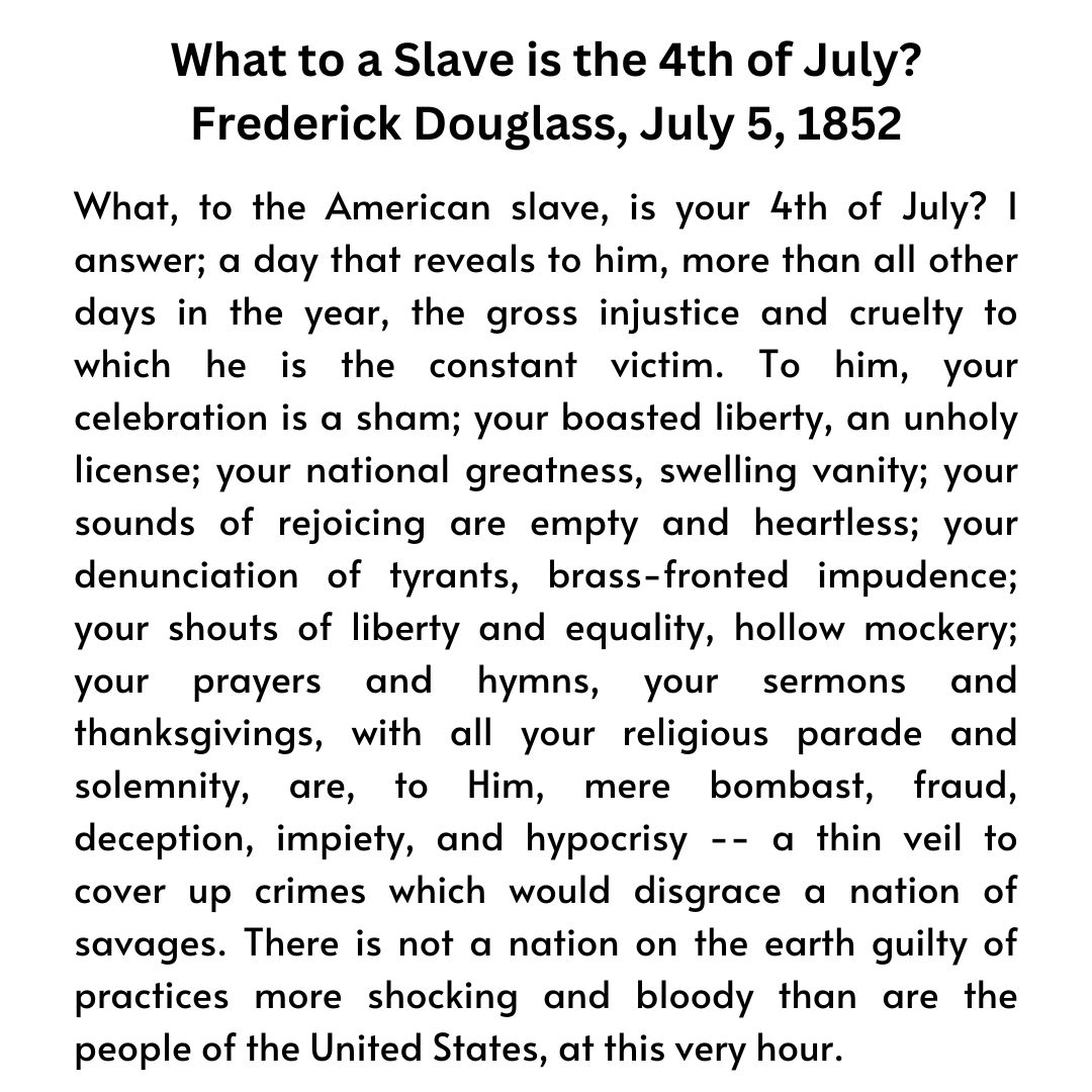 davidhth's tweet photo. Here are Frederick Douglass's true feelings about the birth of the nation. https://t.co/P8B5BL8uay