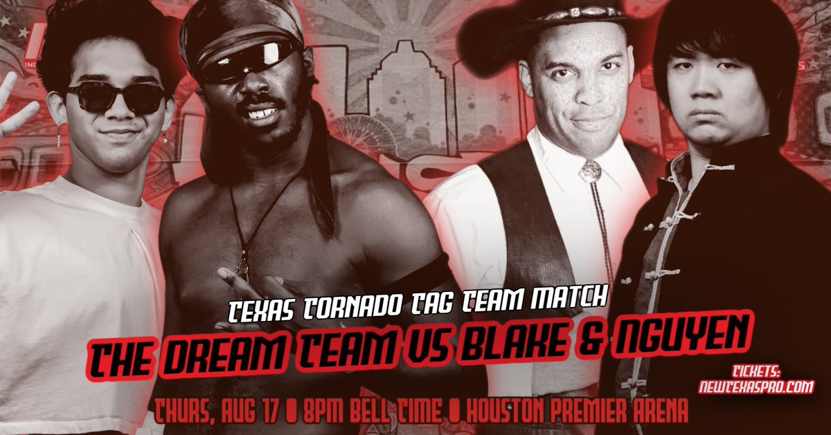 texascontenders's tweet photo. 🚨MATCH ANNOUNCEMENT🚨
Texas Tornado Tag Match:
The Dream Team (@ohdannyking & @itsKCKreme) vs @DoubleJBlake & @WindDragonDN
#STCS2 • 8/17 • 8PM
Houston Premier Arena
Sponsored by @Hpc2sweet
Live on @indiewrestling
General Admission starts at $5!
🎟️: https://t.co/Bkuko8mA6b https://t.co/8s2xo4sZZO