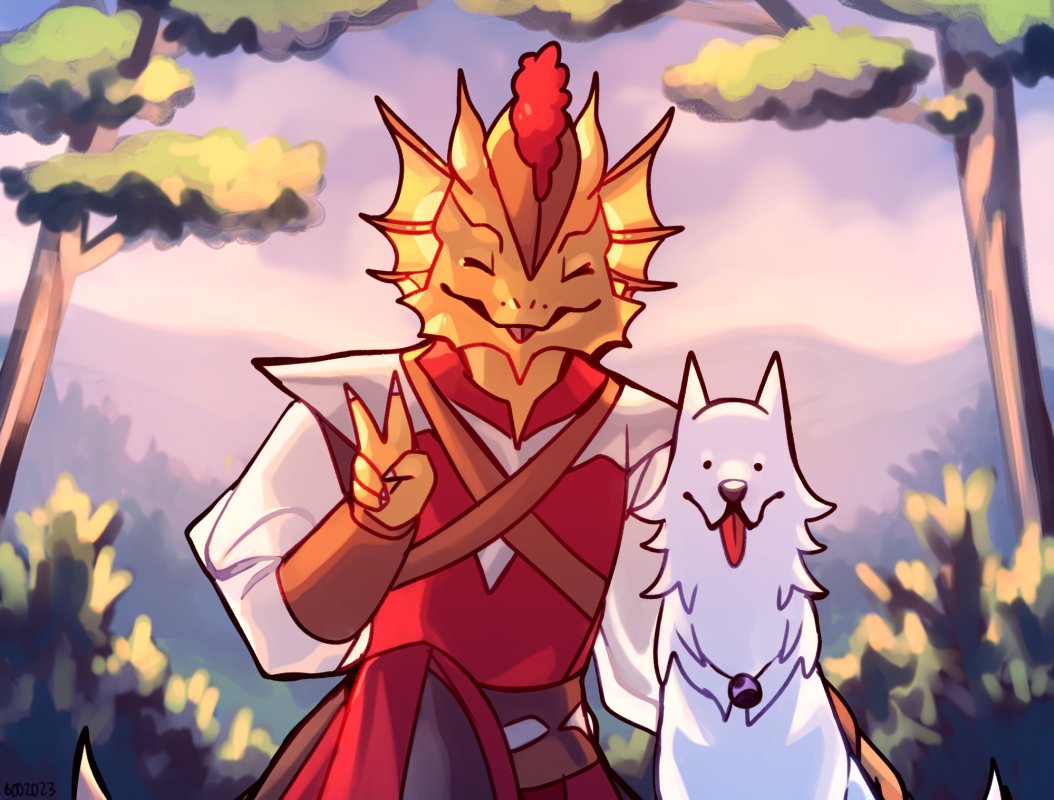 「My dragonborn with the best dog in the g」|Goo 🐥🌱 Shop & Commissions open!!のイラスト