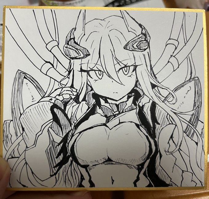 色紙描いてます 