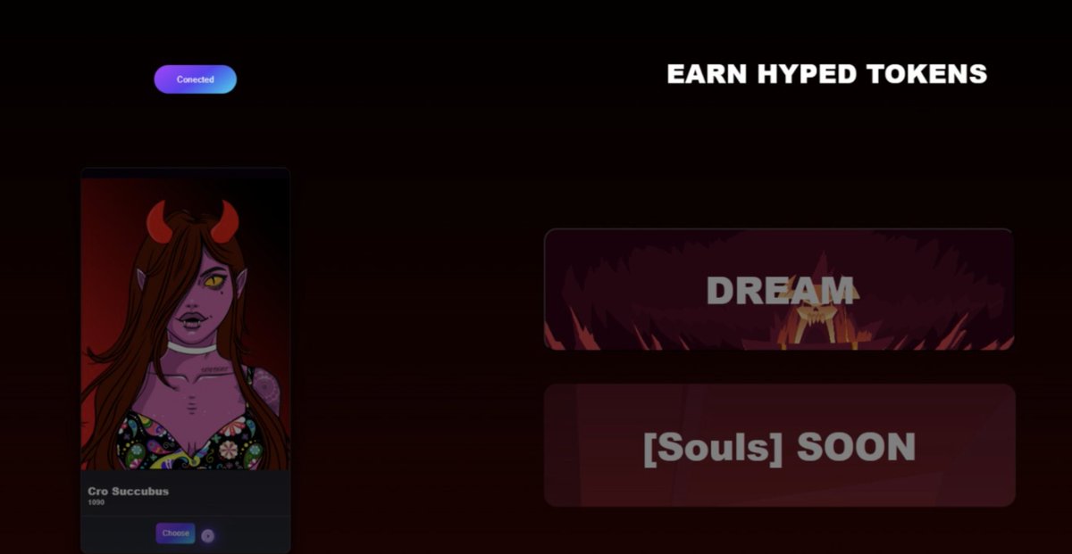 Hey, demons! ❤️‍🔥

I have something very good to announce. Our #staking is almost ready! 

We will have another earning opportunity with our beautiful girls. Now on our official #HypedClub website. 

Are you excited for this release? 😈

#crosuccubus #cro #ebisusbay