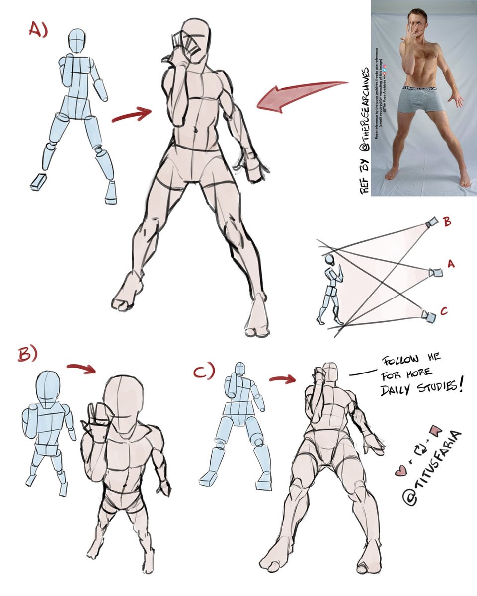 TitvsFaria's tweet photo. Some quick perspective free hand exercises. Sorry not to post anything more refined, but today I was kinda busy. :S

Follow me for more daily studies! aand If you like my posts, please consider to help me on kofi! (=
https://t.co/31VEtz2Wh4

ref by @theposearchives https://t.co/mrhiTThtqb