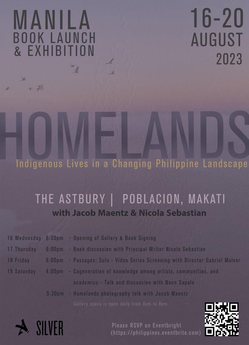 jmaentz's tweet photo. Everyone is invited! Homelands Book Launch and Exhibition in Manila. Join me from August 16th to 20th at the The Astbury in Poblacion, Makati. 

Please RSVP on Eventbrite to let us know when you plan to come by.

https://t.co/EFAEnNr9S4

Hope to see you there! https://t.co/6hgPzvtb7D