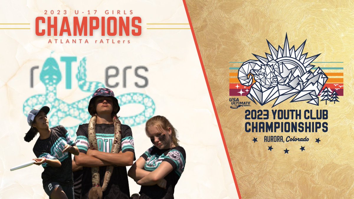 CHAMPIONS 🏆 Atlanta rATLers take home gold in the U-17 girls division at the 2023 #USAUltimate #USOPENCHAMPS, defeating Philadelphia Pythons 10-8!
