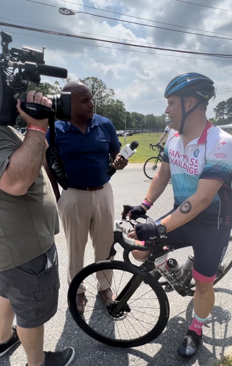 kevinrnowak's tweet image. Did you see the lead story on the 6pm WBZ Boston news Saturday night?  @kellynowak made sure the camera guy saw us and the support crew and the impromptu interview went down! @wbz #PMC2023 @PanMass