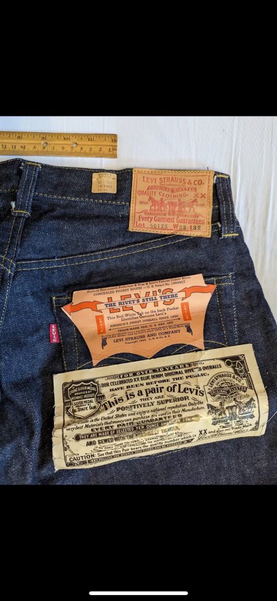 jdtombley's tweet photo. @GrahamStephan going to Vegas tomorrow to pick these jeans 1967 Levi’s ww2  jeans worth around $50,000. Would love to show them to you if you have time. https://t.co/OfM5RK9dFK