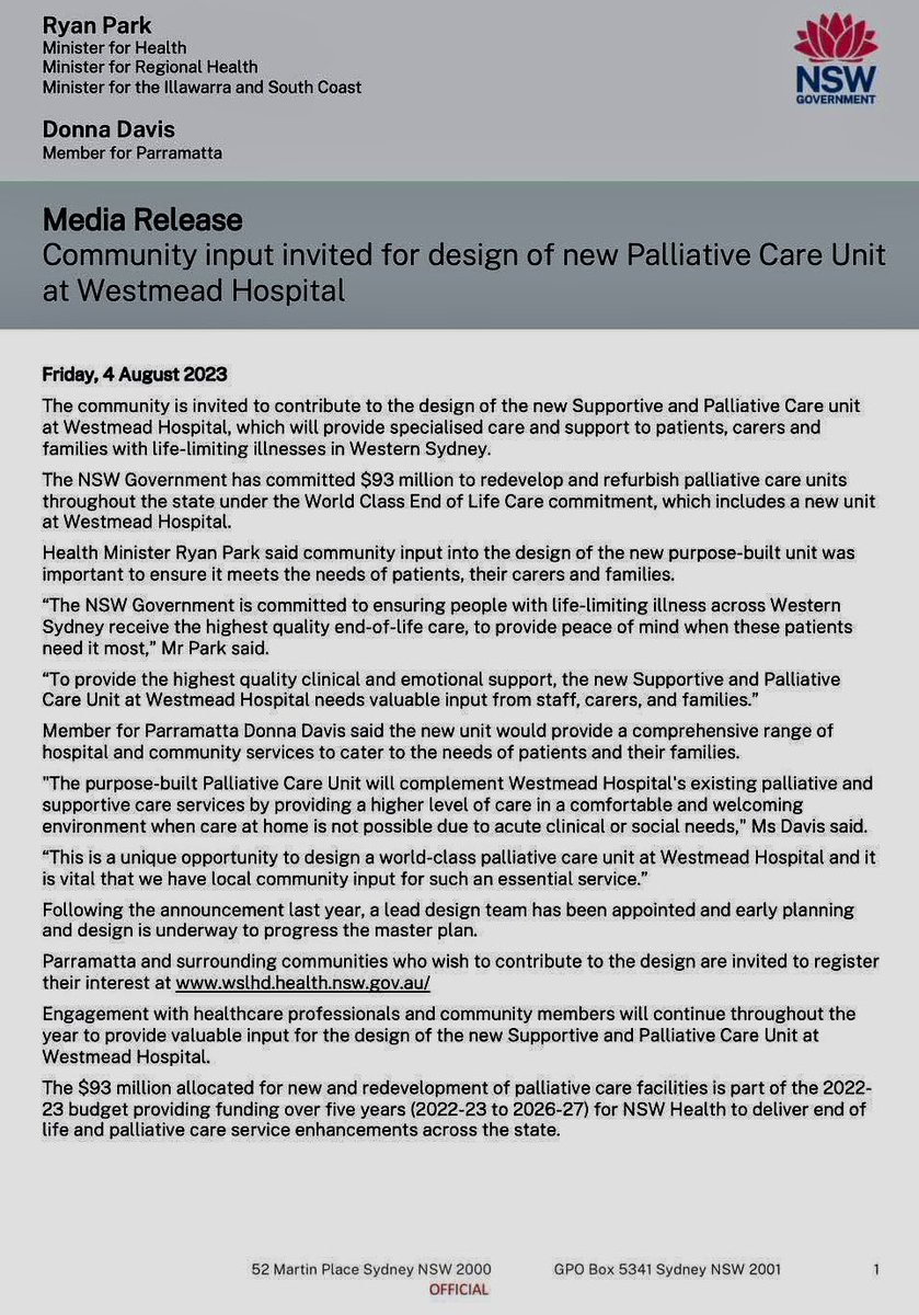 Caroline Raunjak (@craunjak) on Twitter photo Excited but well overdue for Western Sydney! #Palliativecare is everyones business. Thank you @ClrDonnaDavis <a href="/hugh_mcdermott/">Hugh McDermott MP</a> for your continued support. Community campaign at its best <a href="/RyanPark_Keira/">Ryan Park MP</a> . #westsyd #wslhd #health #wp4pc <a href="/pruecar/">Prue Car MP</a> Excited but well overdue for Western Sydney! #Palliativecare is everyones business. Thank you @ClrDonnaDavis <a href="/hugh_mcdermott/">Hugh McDermott MP</a> for your continued support. Community campaign at its best <a href="/RyanPark_Keira/">Ryan Park MP</a> . #westsyd #wslhd #health #wp4pc <a href="/pruecar/">Prue Car MP</a>