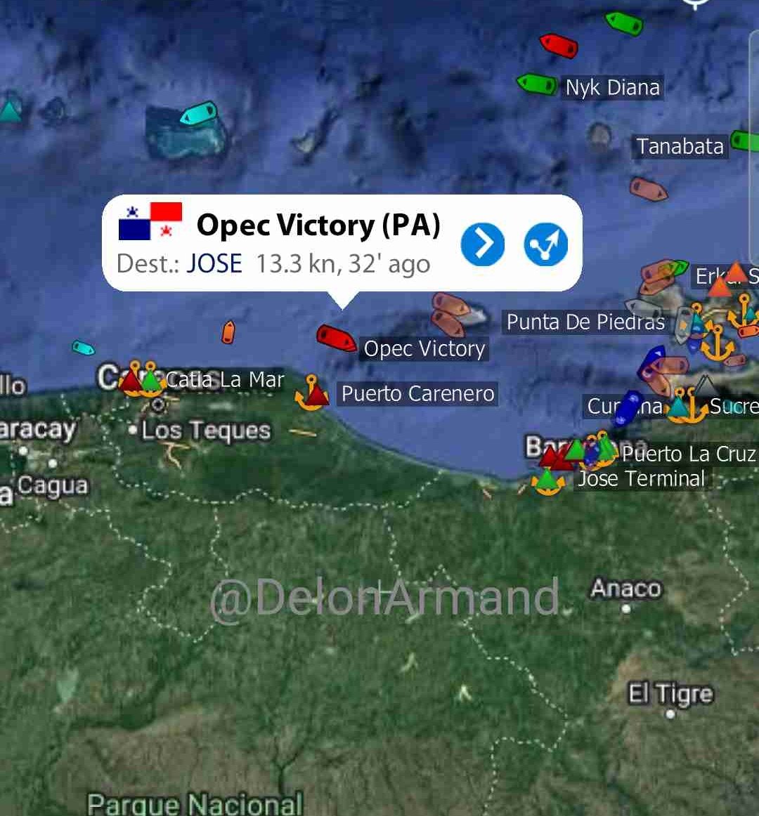 Opec Victory arribando a Jose Anch, #Venezuela desde Chile vía Canal de Panamá 

#7Agosto #tankers