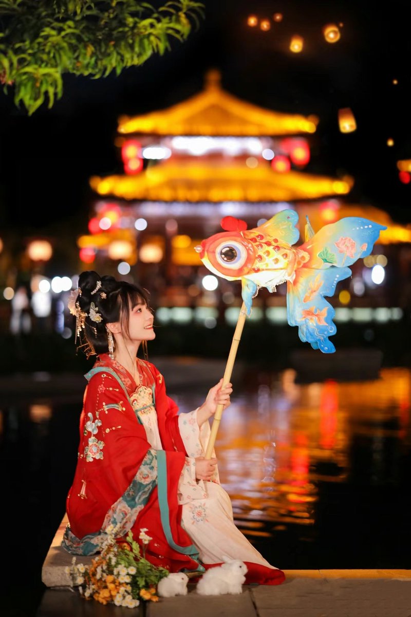 Night View of Datang Furong Garden🥰
哥哥，来大唐芙蓉园一起玩吧🤩 https://t.co/9EBV9a6TIY