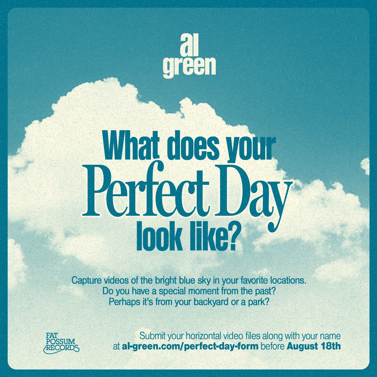 What does your perfect day look like? Submit a video capturing your perfect day below! al-green.com/perfect-day-fo…