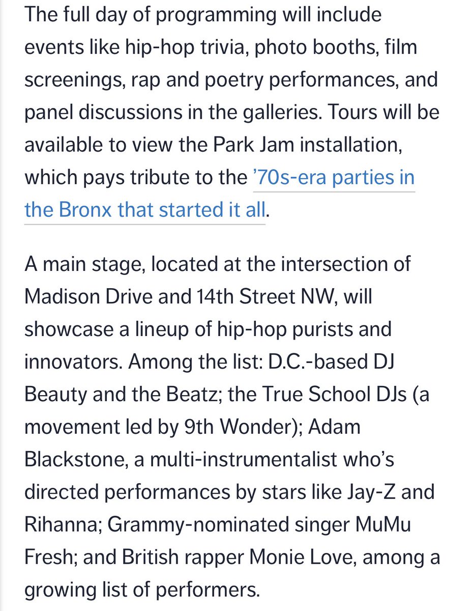 Blessed & Honored. 👏🏾♥️ Catch me on stage hosting the NMAAHC’s #HipHopBlockParty this Saturday! 🔥 Celebrating Hip Hop’s 50th Anniversary… so you know we gotta do it BIG! 🎤🎶 We made history last year… Can’t wait to do it again! Thank you @NMAAHC ♥️

(via @dcist)