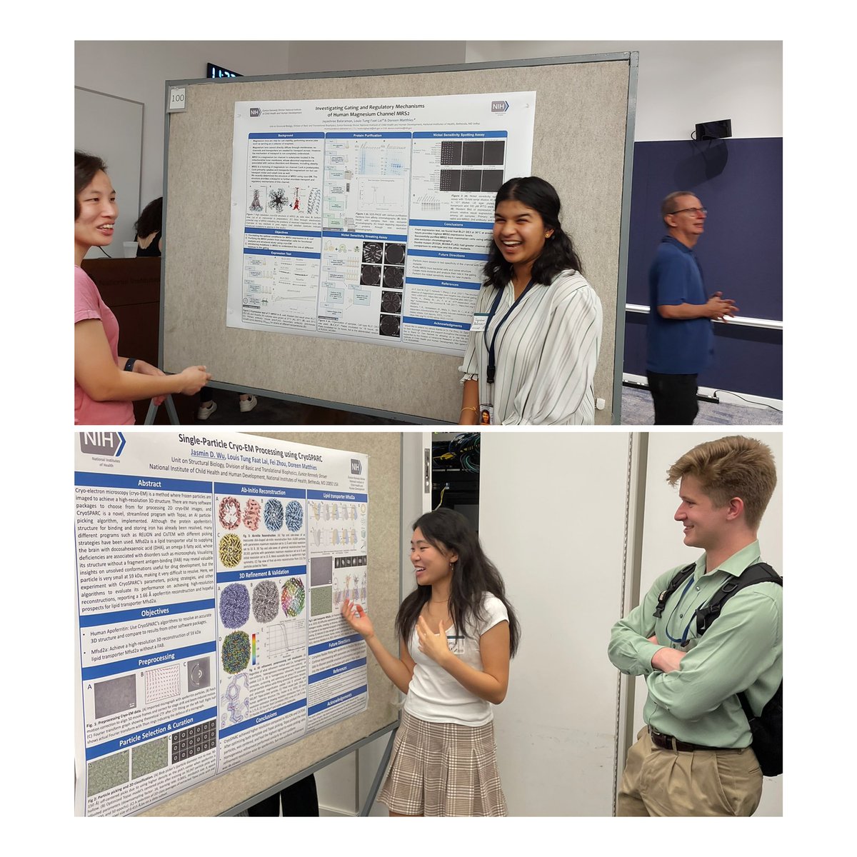 Our summer student Jayashree Balaraman and high-school summer student Jasmin D. Wu did an outstanding job presenting their work during the @NIH Summer Poster Day! It was so much fun having you in my lab this summer! 😃