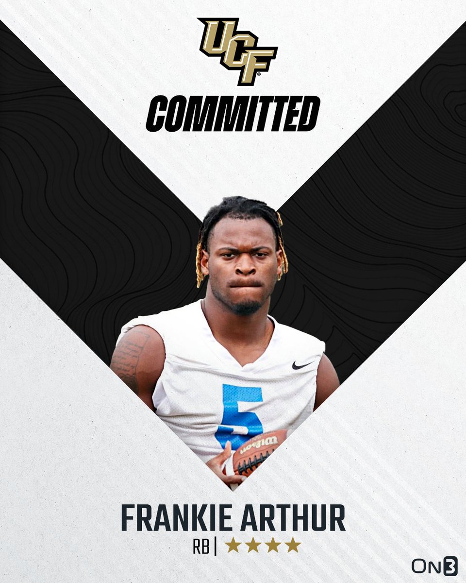 🚨 BREAKING 🚨 4-star RB Frankie Arthur has committed to UCF ⚔️ Read: on3.com/college/ucf-kn…