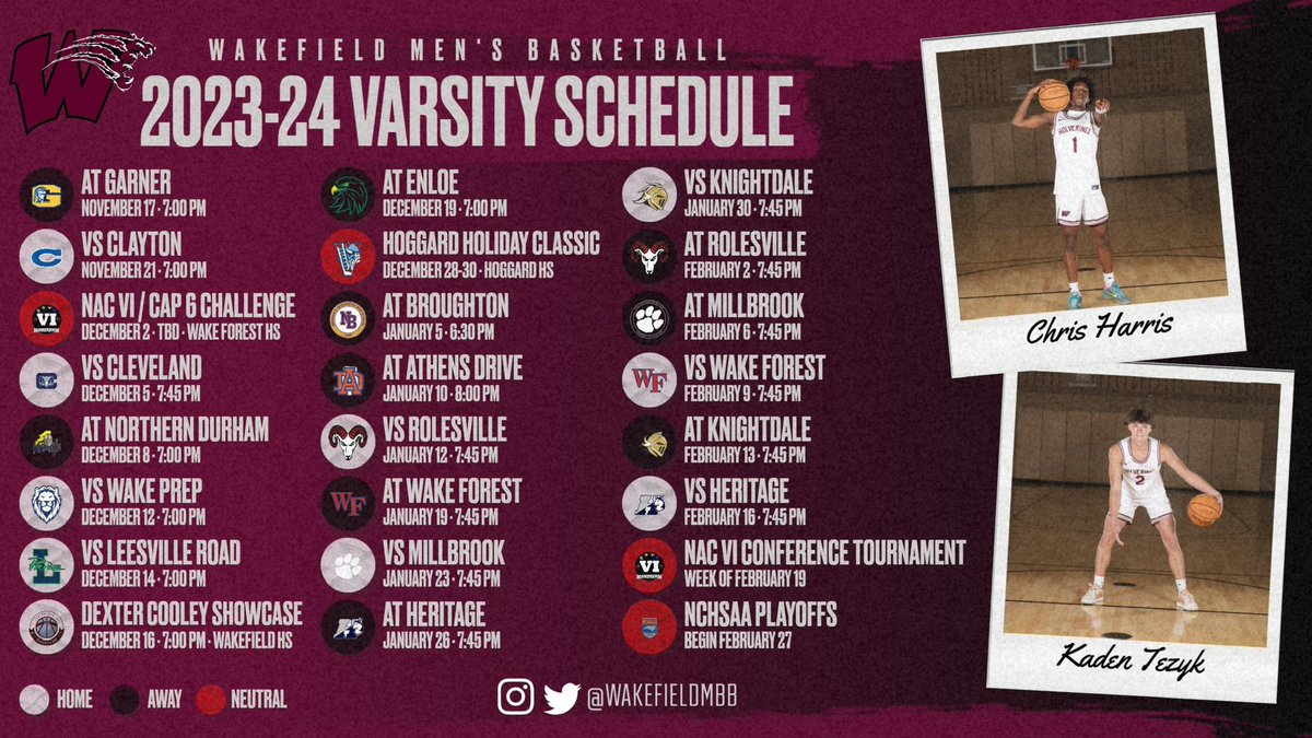 2023-24 Season Schedule 🏀