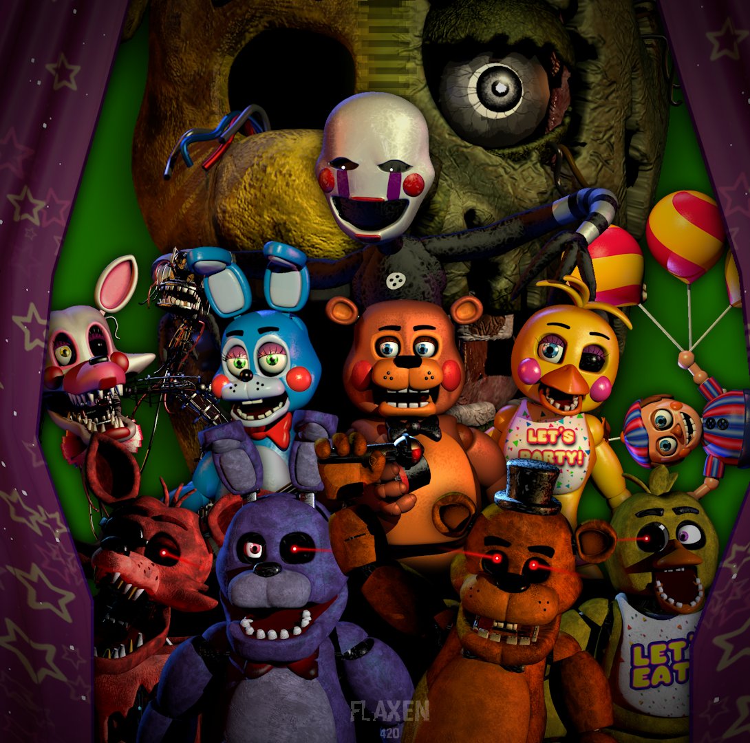 Custom Steam artwork I made for the FNaF Games by Flaxen420 on DeviantArt