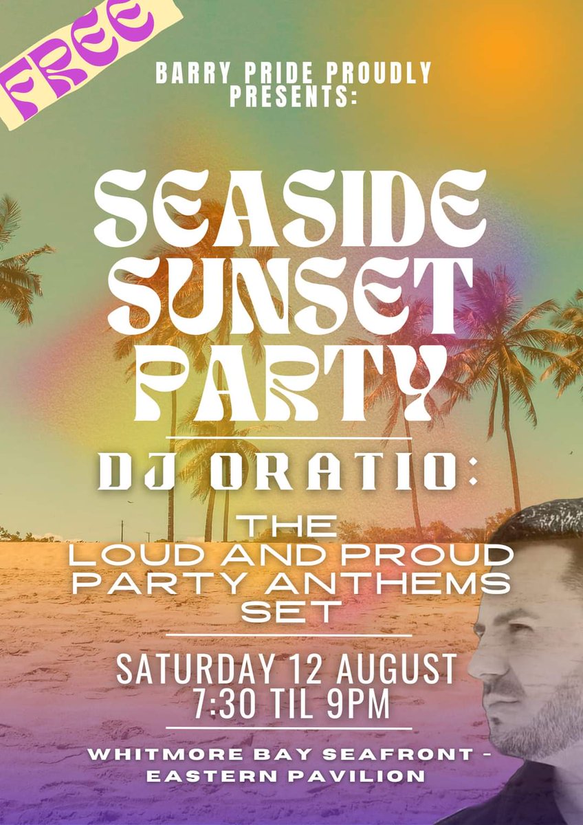 Barry_Pride's tweet photo. Who's coming for the Pride finale on Saturday? DJ Oratio bringing the Sunset beach party vibes! ๐ณ๏ธโ๐๐๐
๐ฅณ
...and it's FREE!
#barrypride2023 #barrypride #seasidepride #loveislove #party #barryisland #barryislandbeach #barrybados #lovewins #djoratio #prideparty #LoudAndProud https://t.co/17SRIzvaw8