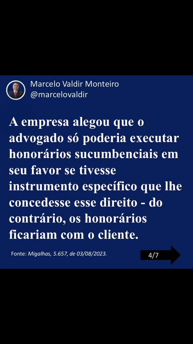 marcelovaldir's tweet photo. STJ garante honorários a advogado empregado antes do Estatuto da OAB 🏛️💼✨

O STJ decidiu que os honorários sucumbenciais de causas julgadas antes do Estatuto da Advocacia de 1994, nas quais atuou advogado empregado, pertencem ao causídico, e não à parte. https://t.co/OFmezjUmnU