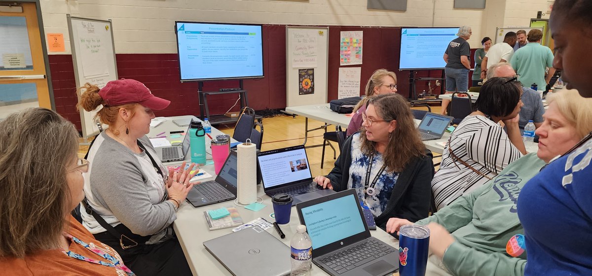 claudettedie's tweet photo. @TheLeestownWay Teachers &amp; Admin completed a @PBLWorksKY #projectslice exploring the DQ: How can we use data to move others to action? Community members gave input #paneldiscussion, participants researched, then presented arguments to guests @FCPSKY  #KYDoesPBL https://t.co/4ja5kXYsVT