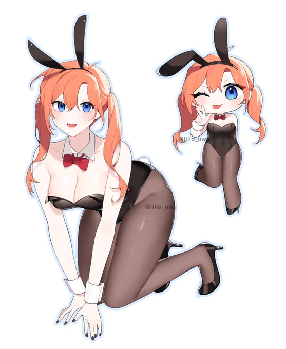 rts are appreciated !!   YCH C0MMS Bunny girl PNG set - 90$ Only A - 75$ Only B - 25$  Can change expressions, add extra accessories and adjust other stuff! (no additional cost)  DM me if interested 