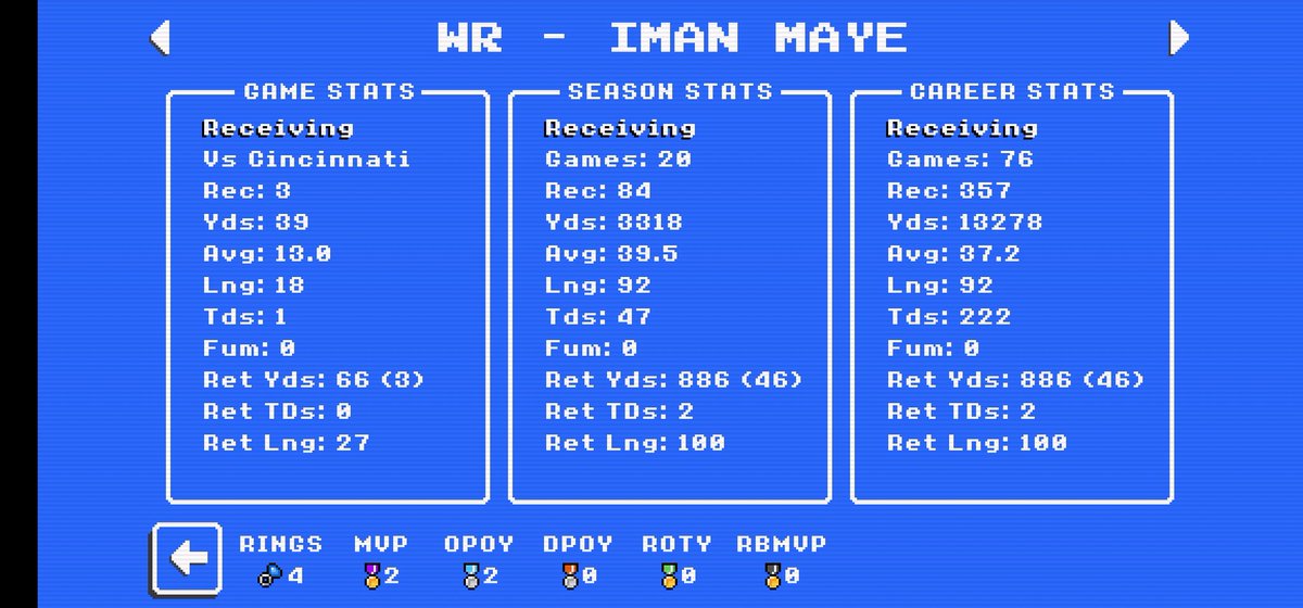 mrgarrettscott's tweet photo. I wish @retro_bowl would fix the bias against RBs. It is only thing lowers my enjoyment of the game https://t.co/NgFOoyD7II