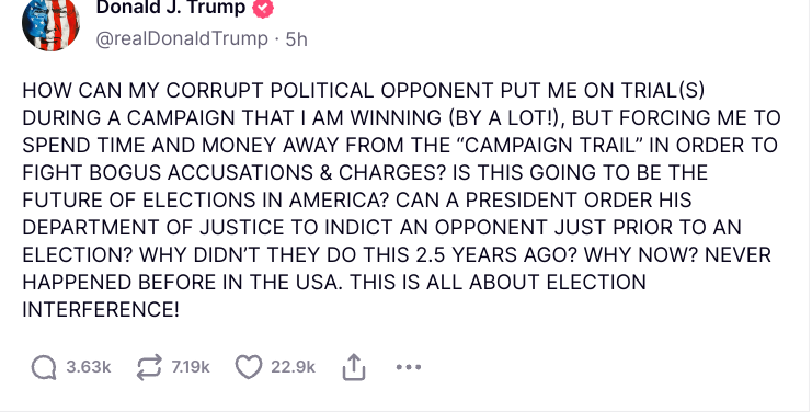 thetruetrumpy's tweet photo. I KNOW ALL ABOUT ELECTION INTERFERENCE, JUST ASK ME and #PutinPie (BY THE WAY, WHY CAN"T I TURN OFF CAPS LOCK? MUST BE HUNTER OR SOMETHING...) #TraitorsSupportTraitorTrump #TrumpIndictment #LockHimUp https://t.co/or03xbZkrA