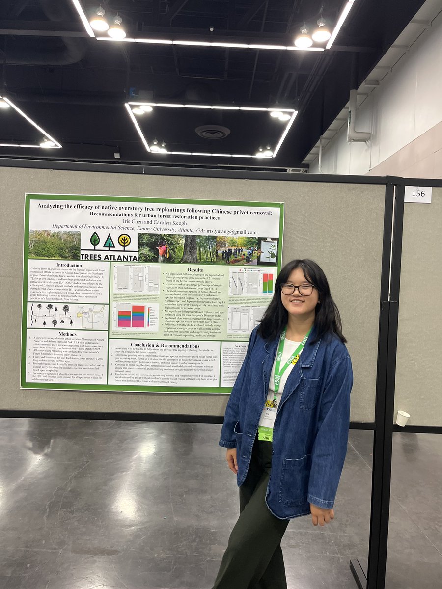 _irisychen's tweet photo. Presenting at #ESA2023 today on the efficacy of different restoration strategies in Southeastern urban forests! Thank you @ESA_SEEDS for the opportunity to do so! https://t.co/z26jjNYruT
