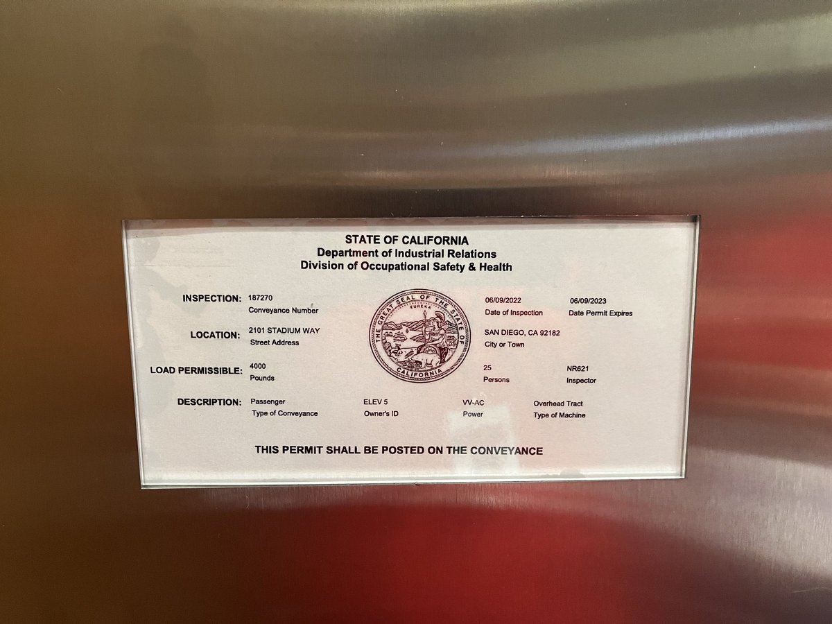 XeZaR's tweet photo. Visited @SnapdragonStdm for the first time. I can’t believe this place is less than a year old; it looks as if it was built in the ‘60s. And the elevator licenses are expired. https://t.co/JndSUS1mnO