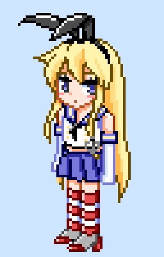 島風(艦隊これくしょん) 「ドット絵にまたリベンジしたい今日この頃。しかし今日もアッツいねー 」|井上コウセイのイラスト
