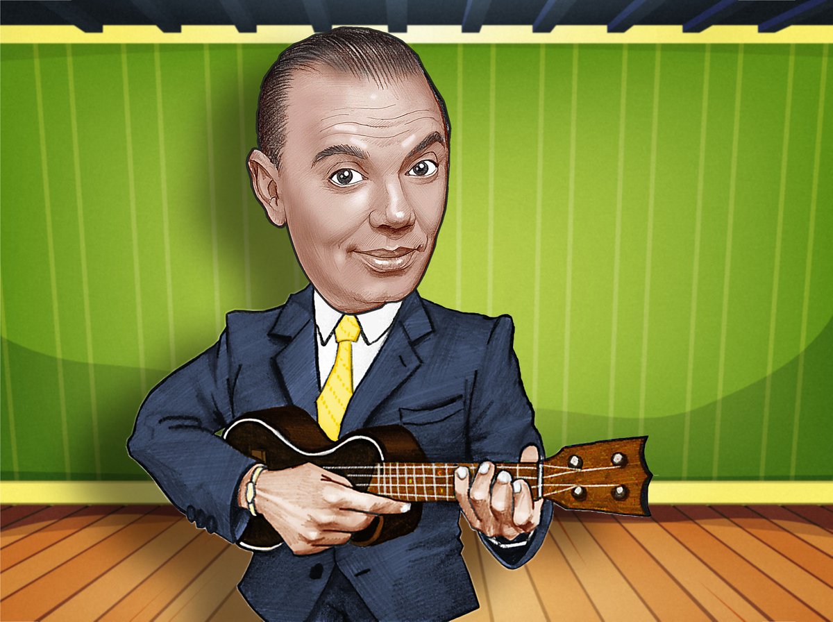 Cartoon Ike keeps on strumming...