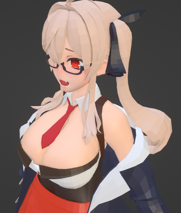 ローポリ化は出来たよ。だいたいこんな感じで良いのか……?後の工程はなにも分からねえんだ 