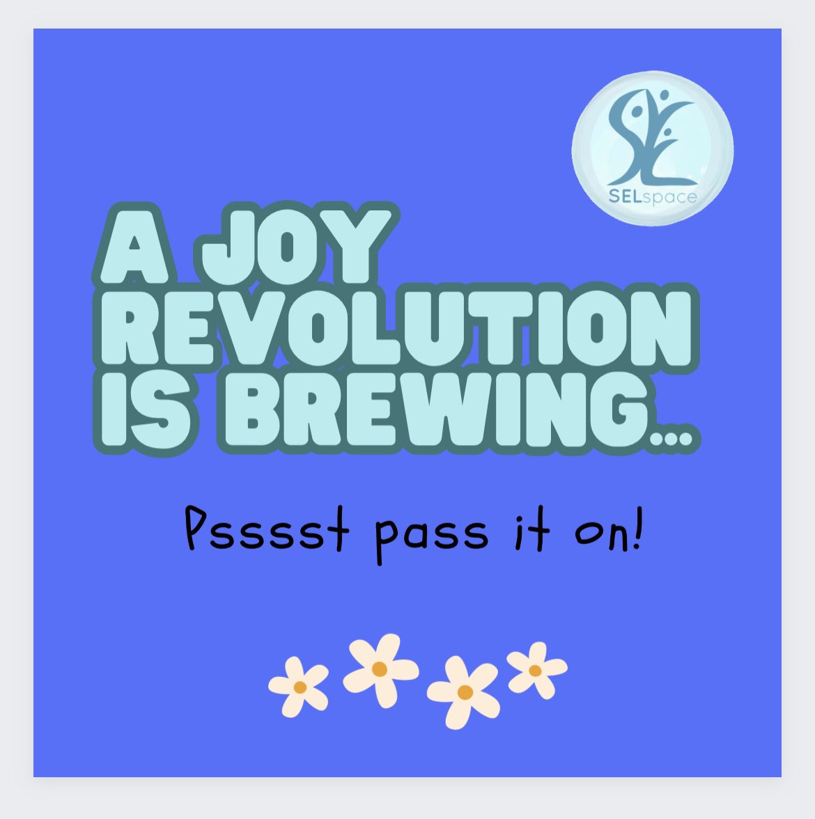 Step One is to cultivate joy within. Before you can spread joy, it's essential to find joy within yourself. 

Practice gratitude, mindfulness, and self-care. Engage in activities that bring you happiness and fulfillment, and surround yourself with good people.

#bethejoy

#SEL