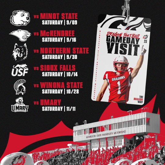 Thank you much <a href="/needhamchris_/">Chris Needham</a> <a href="/MSUMDragons/">MSUM Dragons</a> <a href="/CoachLaqua/">Steve Laqua</a> for the game day invites! Excited to get up and see the atmosphere!