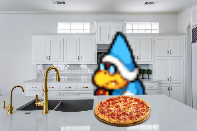 ParodyKamek's tweet photo. hey guys i kamek here i made a pizza. how are we all doing https://t.co/LxBj6rBYp0