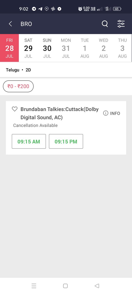 OdishaPSPKFan's tweet photo. 2.Cuttack-2 Shows:( Just opening
20% occupancy https://t.co/Ryeit5HzaN