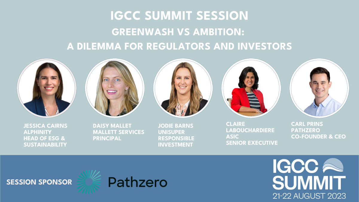 Don't miss the #IGCCSummit2023 panel on greenwashing vs. climate ambition! Achieving the goals of the #ParisAgreement will require ambitious commitments and action. So how can investors aim high amid concerns about greenwashing? Join us: app.glueup.com/event/igcc-cli…