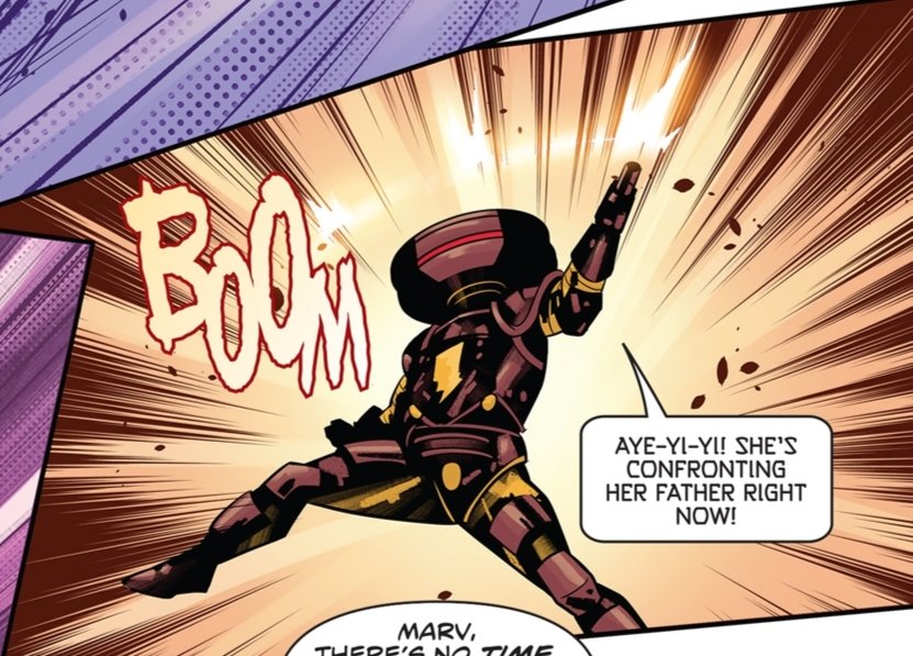 Alwendozhang's tweet image. We finally see the designs of Chloe&apos;s battlizer, her father and alpha 55 

#PowerRangers
#Hyperforce
#BoomComics