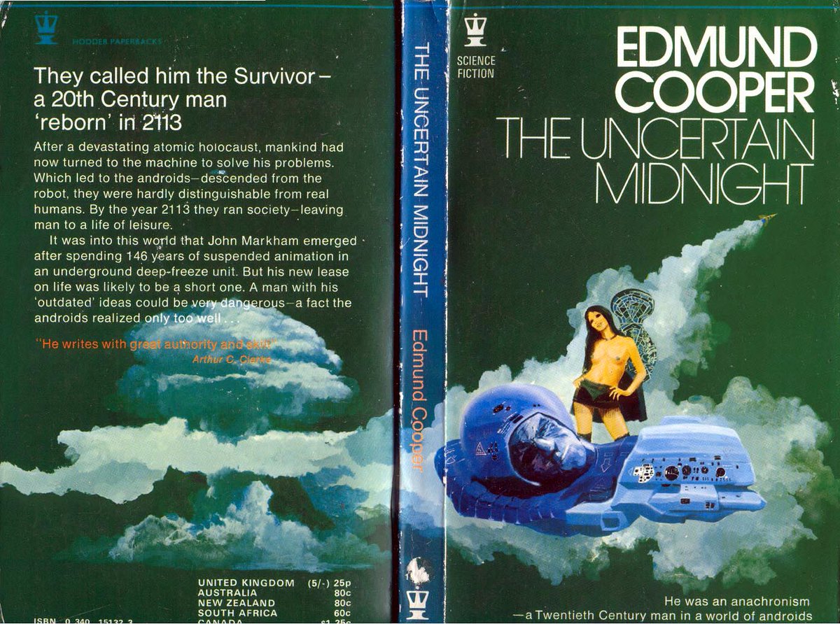 mavmaramis's tweet photo. Edmund Cooper, The Uncertain Midnight, Hodder, 1971. Cover: Chris Foss. First published as Deadly Image, 1958. #BookCover #EdmundCooper #ChrisFoss #Hodder #uncertain #midnight #deadly #image #70sscifiart @thatsgoodweb @afrocosmist @70sscifi @retroscifiart @doberes https://t.co/Z5dtahmWMN