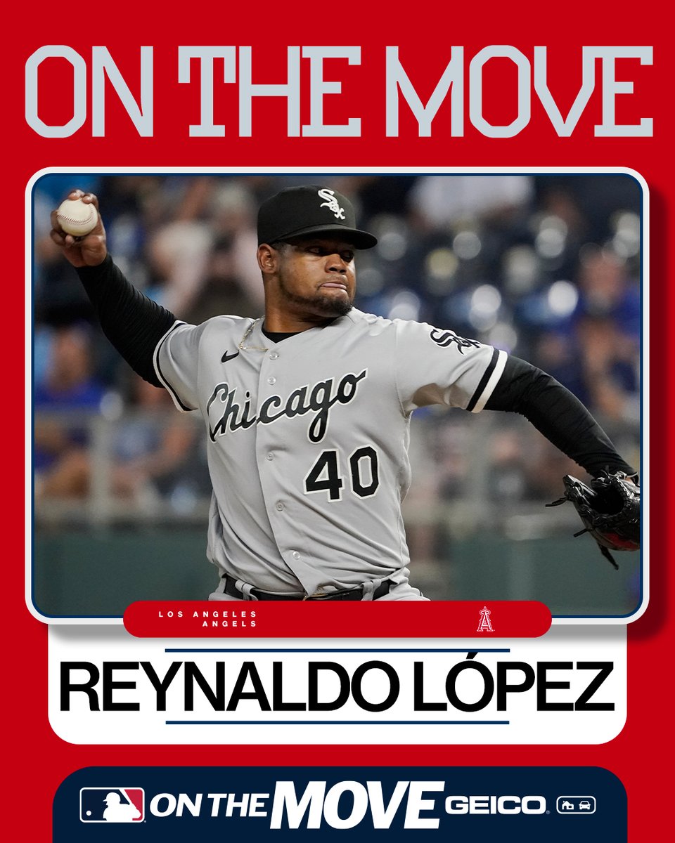 MLB's tweet image. The stove is sizzling! 🔥

The @Angels acquire pitchers Lucas Giolito and Reynaldo López from the White Sox in exchange for prospects Edgar Quero and Ky Bush.