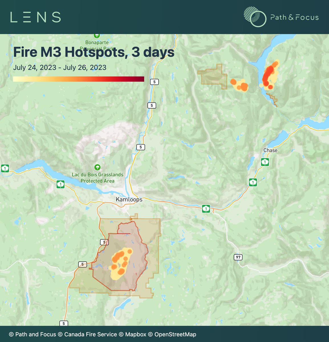 pathandfocus's tweet image. We just added BC evacuation data to lens.pathandfocus.com. 

You can now see hotspots and any evacuations in the same view.

It&apos;s also very fast.