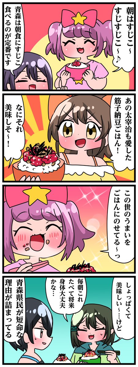 青森県八戸市に住む七姉妹の物語。 轟家の七姉妹その602 「筋子納豆ごはん」