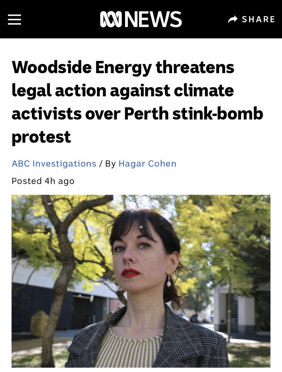 Woodside is a corporate villain, pure and simple. They are destroying the planet, reaping billions in profits, they have the Labor and Liberal parties wrapped around their fingers and now they are trying to bankrupt two women who dared challenge their dangerous expansion plans.