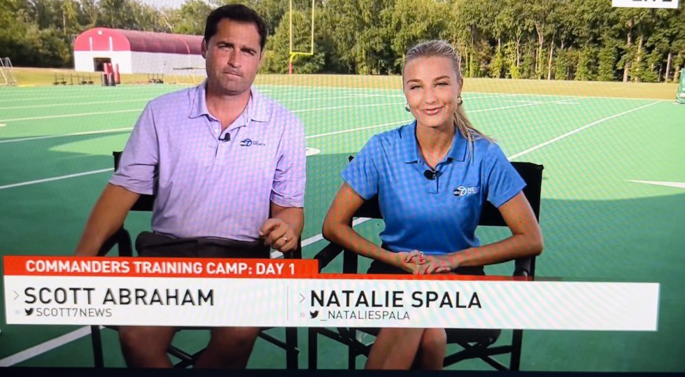 cbkmediamgt's tweet photo. That’s client @_nataliespala doing a great job today making her @7NewsDC on-air debut at @Commanders training camp with Sports Director @Scott7news This is a dynamic duo to watch for all things DC sports.
#DCTVSports 
#WJLA
#SportsAnchor 
#CommandersCamp 
#TeamCBK https://t.co/Yjau9hXlMV