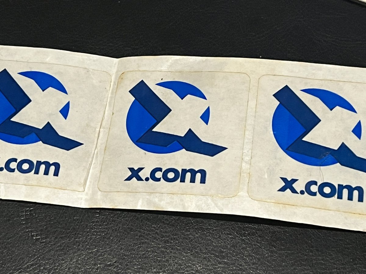 Original x.com stickers from the early PaPal days. 

<a href="/elonmusk/">Elon Musk</a> 

#x