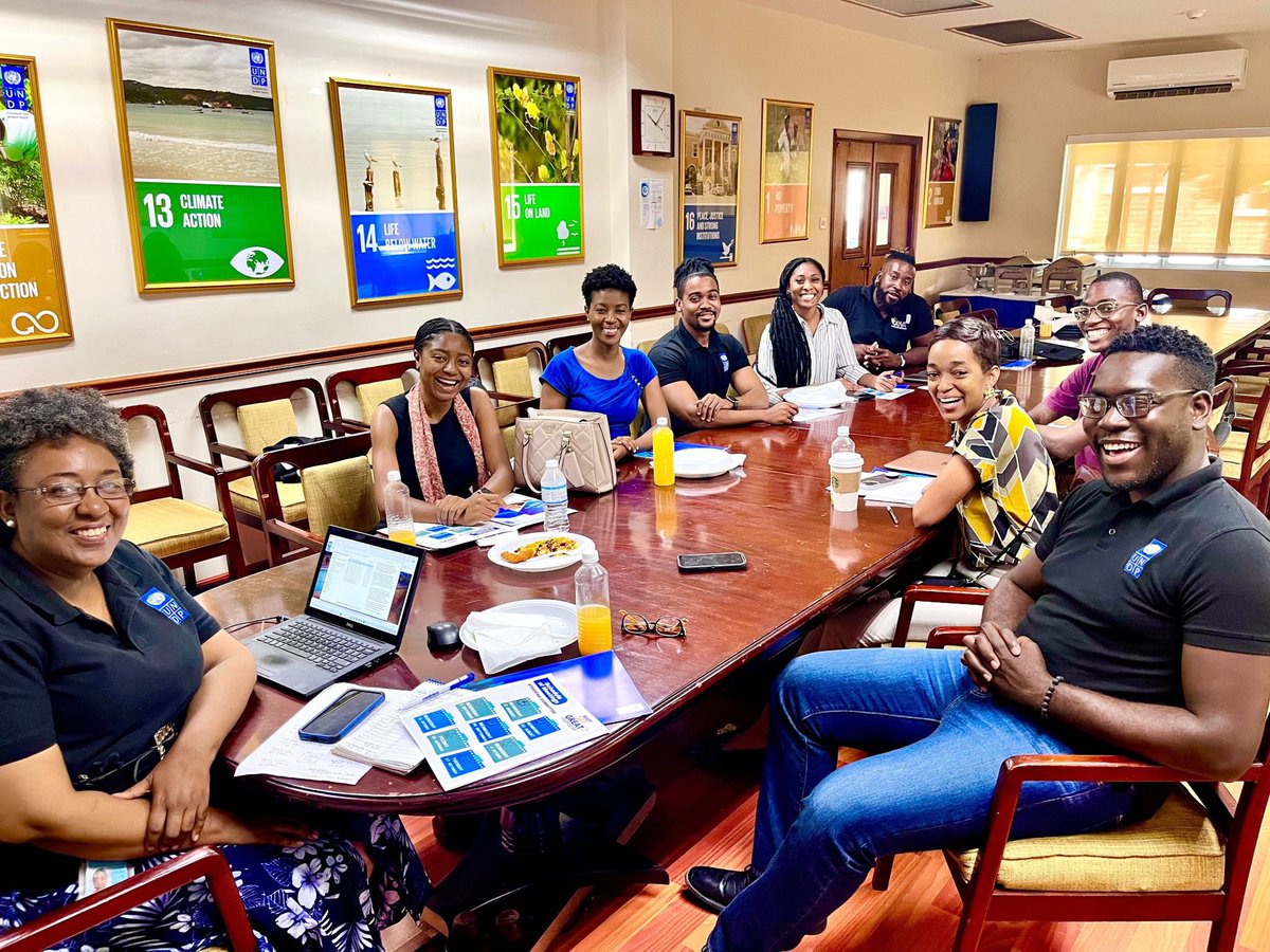 UNDPJamaica's tweet photo. 📣Amazing meeting with our energetic youth partners today to trade ideas on UNDP’s #ReadySetGreat youth in development showcase 2023. Thanks @CSW_JA @Jaybritz  @LanisiaRhoden @SSWedderburn @jenineashepherd @Nevpositivemeds @jenineashepherd for your guidance.

⏩Details soon come. https://t.co/9kFnUkloaY