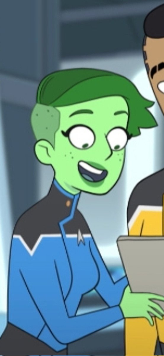 supervisor194's tweet image. Not to belabor a point I've brought up before, but it wasn't until watching the #StrangeNewWorlds #LowerDecks crossover episode that I realized one of the characters is green. I figured it out when she referred to herself as Orion.  #colorblind