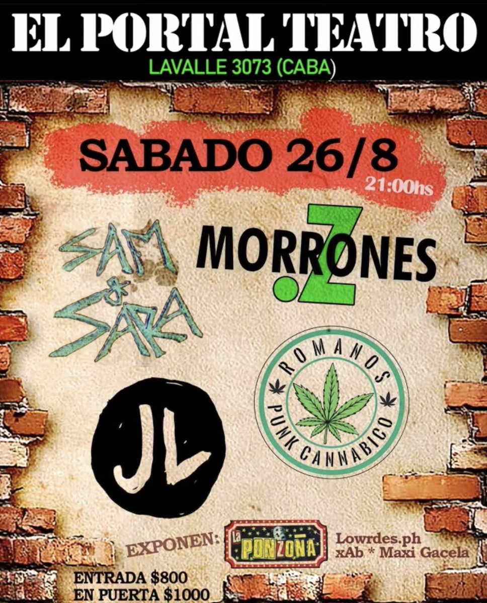 losmorrones's tweet photo. #morronespunk #losmorrones #morronesz #morrones #samysaraok #jackenlacar #romanospunk @samysaraok @romanospunk @jackenlacar @la_ponzonia #la_ponzonia #maxigacela @maxigacela #bandasargentinas #underground https://t.co/6VjafJOSgc