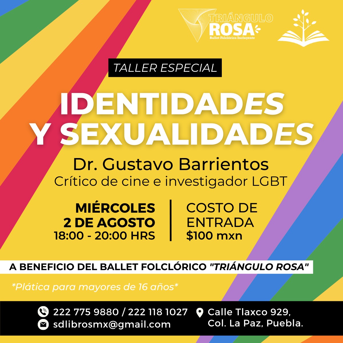 Amix, la próxima semana voy a dar este taller a beneficio del Ballet Folclórico Diverso Triángulo Rosa en #Puebla #LGBTQ #lgbtmexico #gaypuebla #lgbtPuebla