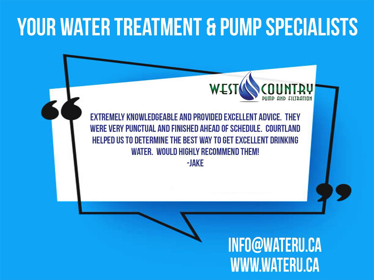westcountrypump's tweet photo. Customer reviews are extremely important for small businesses like West Country Pump &amp;Filtration Ltd. These reviews help potential customers understand the quality &amp; reliability of the products and services offered by the company.
Info@wateru.ca
#westcountrypump #onestopwatershop https://t.co/BzY4Ay6Hzq
