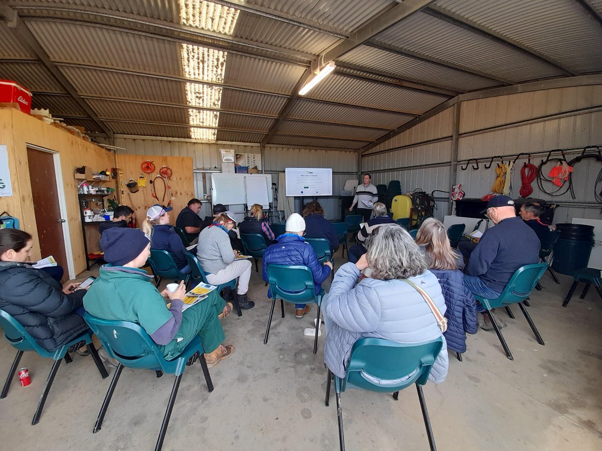 Gippsland_Ag's tweet photo. A beautiful winter's day for 30 farmers to learn more about the NEXUS Project and to better understanding emissions in livestock production at the Gippsland Research Farm.
@UniMelb 
@meatlivestock 
@BarenbrugAUS https://t.co/mwQMH7FZXn
