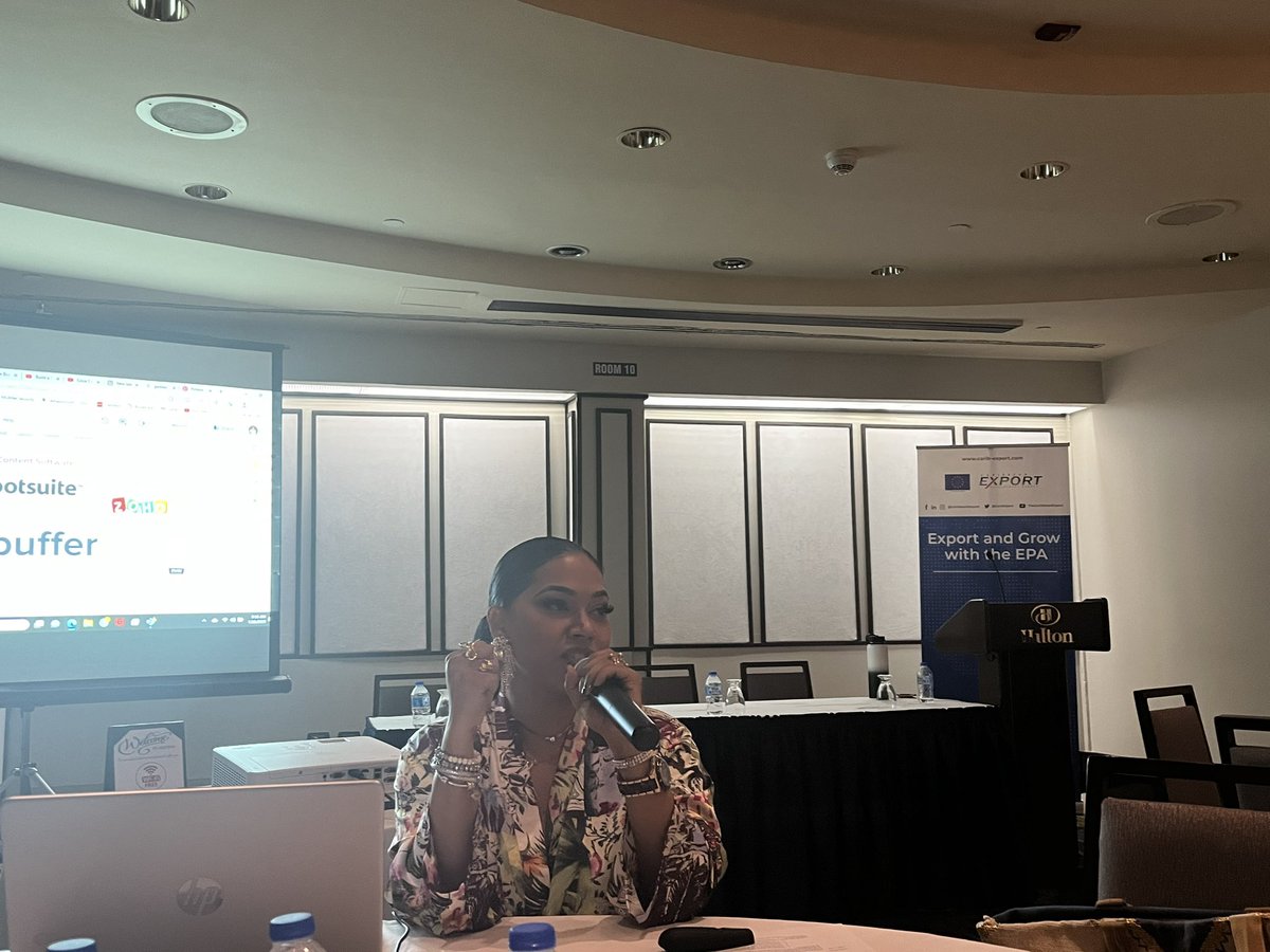 MS_CaribXport's tweet photo. . #Day2 of the Leveraging CARIFORUM Trade Agreements workshop 🇹🇹. STUSH Marketing provided participants with key information on the use of marketing tools to increase sales and penetrate new markets. #digitalmarketing #smecompetitiveness #marketintelligence https://t.co/288jB61dbI